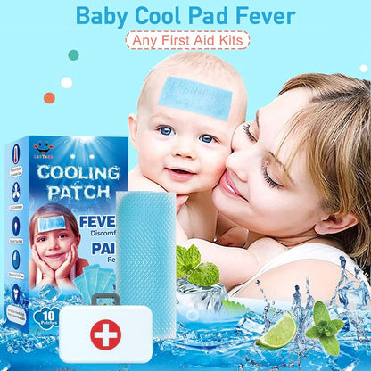 40 Sheets EasYeah Cooling Patches for Fever Discomfort & Pain Relief, Cooling Relief Fever Reducer, Soothe Headache Pain, 10 Count Per Box (4 Boxes)