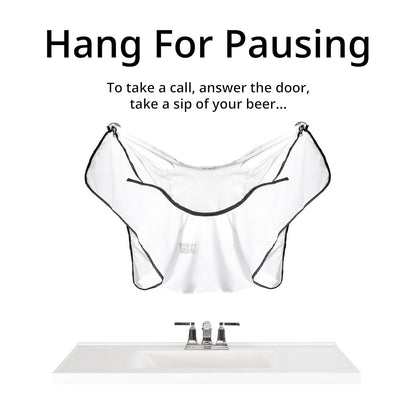Beard King Beard Bib Apron - Shaving Set for Dad - As Seen on Shark Tank - Men's Hair Catcher for Shaving - Grooming Accessories - Packing Pouch, White
