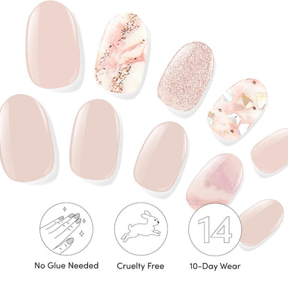 Dashing Diva Gloss Nail Strips Bundle - The Classic Marbles Collection - Crystal Clear & Maybe Marble - UV Free, Chip Resistant, Long Lasting Gel Stickers - Contains 2 Sets