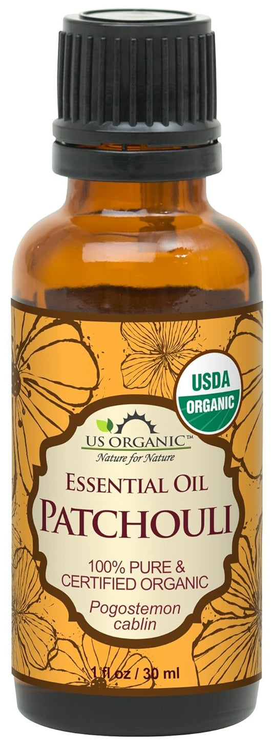 US Organic 100% Pure Patchouli Essential Oil - USDA Certified Organic, Steam Distilled - W/Euro droppers (More Size Variations Available) (30 ml / 1 fl oz)