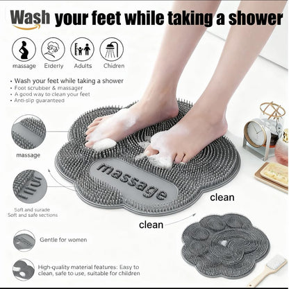 Foot Scrubber Mat for Use in Shower - Shower Foot Cleaner Dead Skin, Foot Massager Spa Mat for Men & Women to Soothe Achy Feet, Non Slip Suction Cups