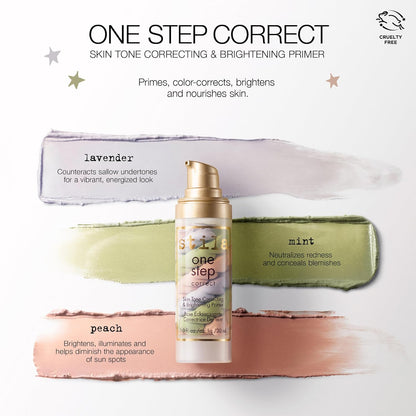 stila One Step, Color Corrector & Brightening Primer Facial Serum to Even Skin Tone, Moisturize & Hydrate, Oil-Free Makeup 1 Fl. Oz.