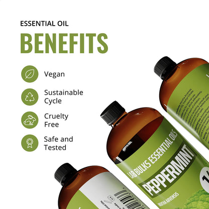 Peppermint Essential Oil (16 oz, 2 Pack) – Bulk Peppermint Oil for Diffusers, Candles, Cleaning & Sprays