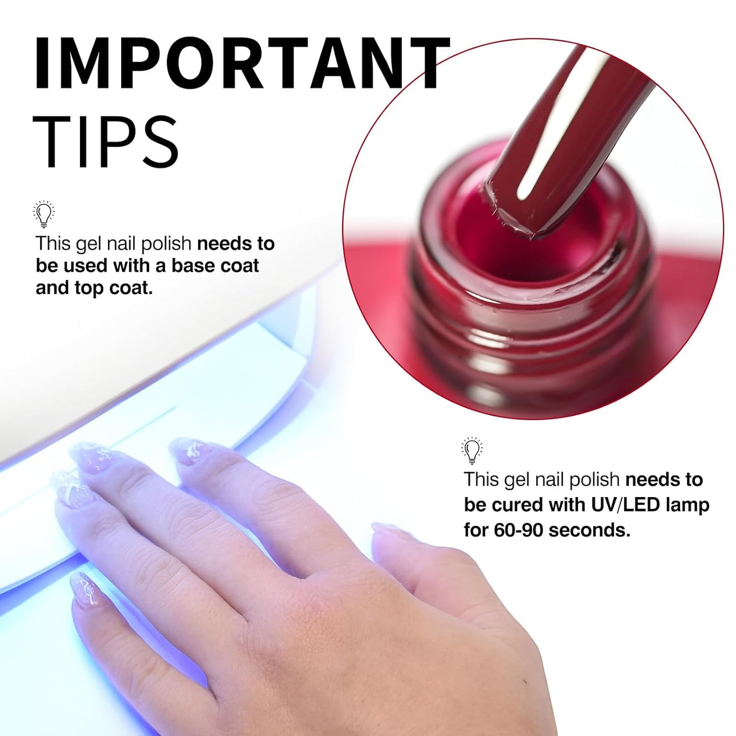 CANNI Jelly Red Gel Polish – 0.3oz Translucent Deep Dark Red Sheer Wine Color, High Gloss UV/LED Soak-Off Gel Nail Polish for DIY Manicure, Salon Quality For Girls & Women