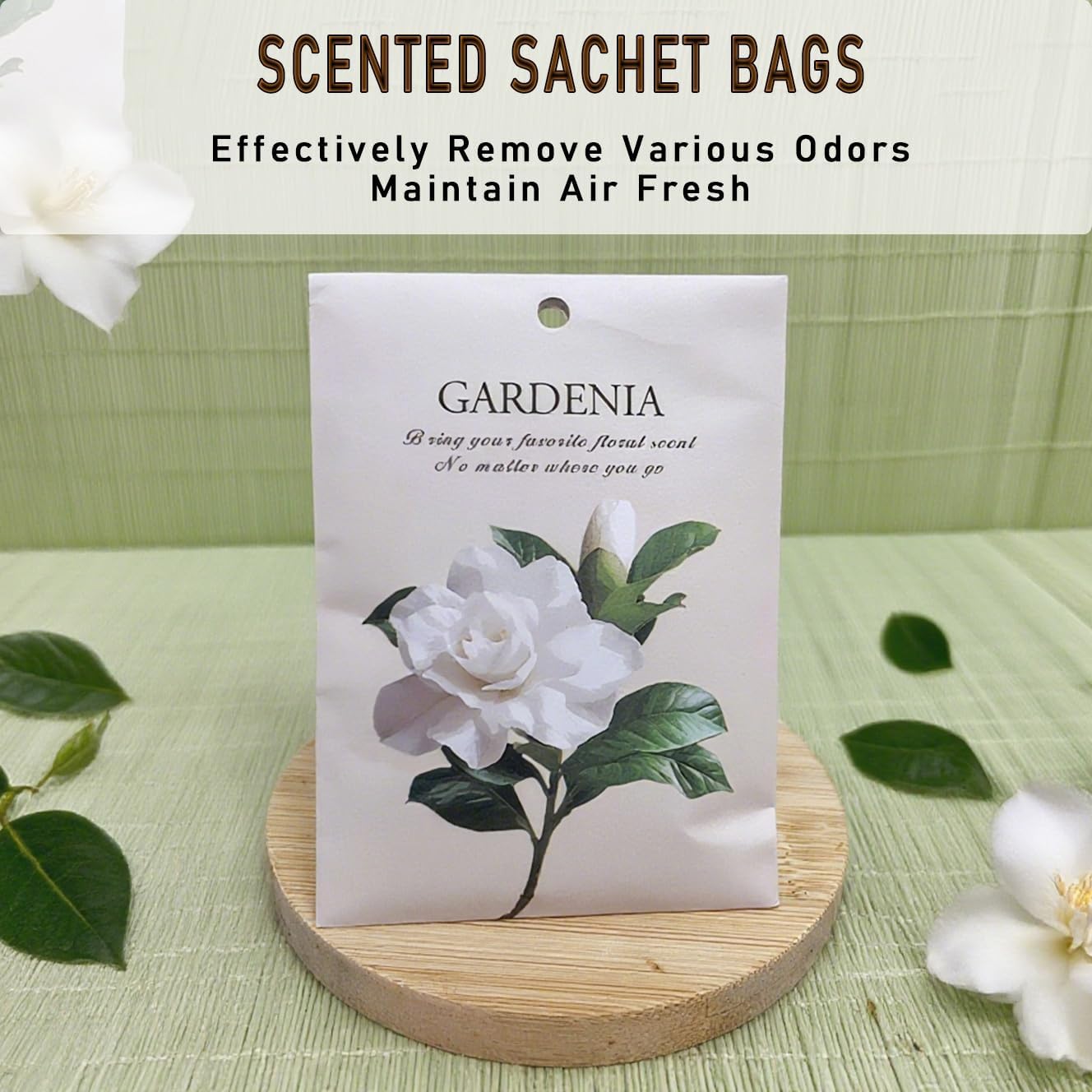 Gardenia Scented Sachet Bags - 12 Pack Home & Car Freshener, Odor Eliminator for Closets, Rooms, Drawers, Wardrobes, Toilets, Long - Lasting 360 - Day Fragrance