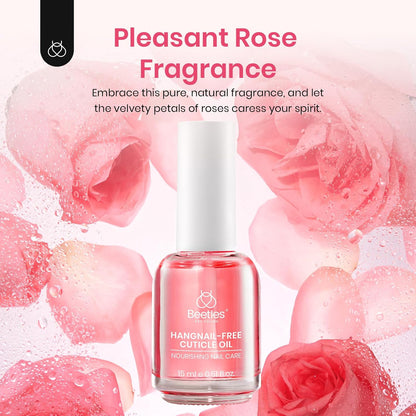 Beetles Cuticle Oil for Nail & Cuticle Care, 15ml Natural Rose Smell Oil with Vitamin E Nourish Condition Dry Stronger Nails SPA & Hand Manicure DIY Salon Needs Gifts for Her Women