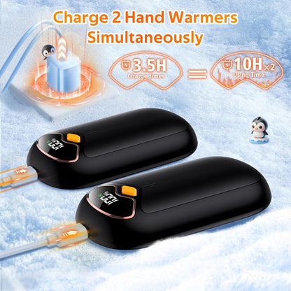 Hand Warmers Rechargeable - Magnetic Electric Hand Warmers 2 Pack, LED Display, 4 Settings Fast Heating Reusable Portable Heater Handwarmers for Golf Hunting Camping Essentials, Gifts for Men Women