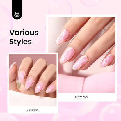 Beetles Jelly Pink Gel Nail Polish, 15ML Baby Pink Sheer Clear Jelly Spring Summer Gel Polish Bubblegum Theme Glaze Long Lasting Soak Off UV French Manicure Nail Art Gift for Women