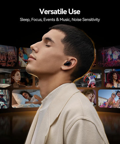 Ear Plugs for Sleeping 45dB Noise Cancelling Ear Plugs for Concerts & Noise Reduction, Earplugs for Sleep, Snoring Airplane Musician Calmer, Silicone Earplugs Reusable Concert Ear Plug +8Tip Black