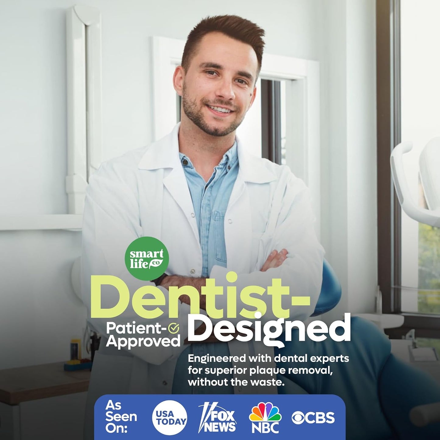 SmartLifeco Eco-Friendly Dental Floss Picks (200ct) - Flossers Made with Straw Wheat Blend, Superior Anti-Shred Thread for Tight Gaps, Tooth Pick Stick for Adults, Soft on Gum & Teeth, Vegan, Mint