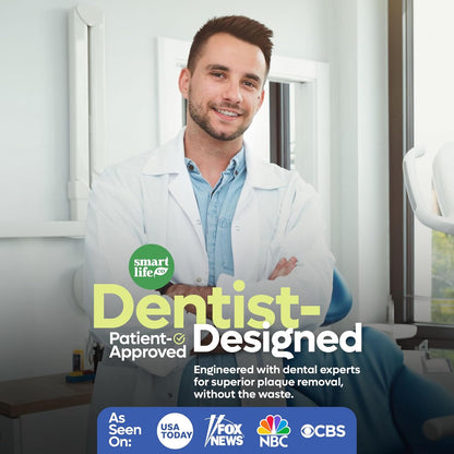 SmartLifeco Eco-Friendly Dental Floss Picks (100ct) - Flossers Made with Straw Wheat Blend, Superior Anti-Shred Thread for Tight Gaps, Tooth Pick Stick for Adults, Soft on Gum & Teeth, Vegan, Mint