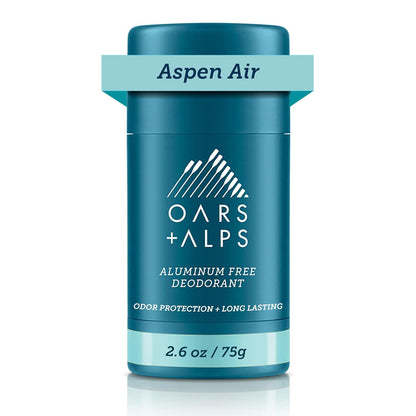 Oars + Alps Aluminum Free Deodorant for Men and Women, Dermatologist Tested and Made with Clean Ingredients, Travel Size, Aspen Air, 1 Pack, 2.6 Oz
