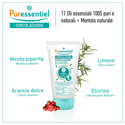 Puressentiel Soothing Gel for Tired Feet, Ankles, Legs - Aromatherapy Lotion with 17 Essential Oils for Body and Skin - Instant, Lasting Relief and Circulation - Natural and Alcohol Free - 4.22 oz