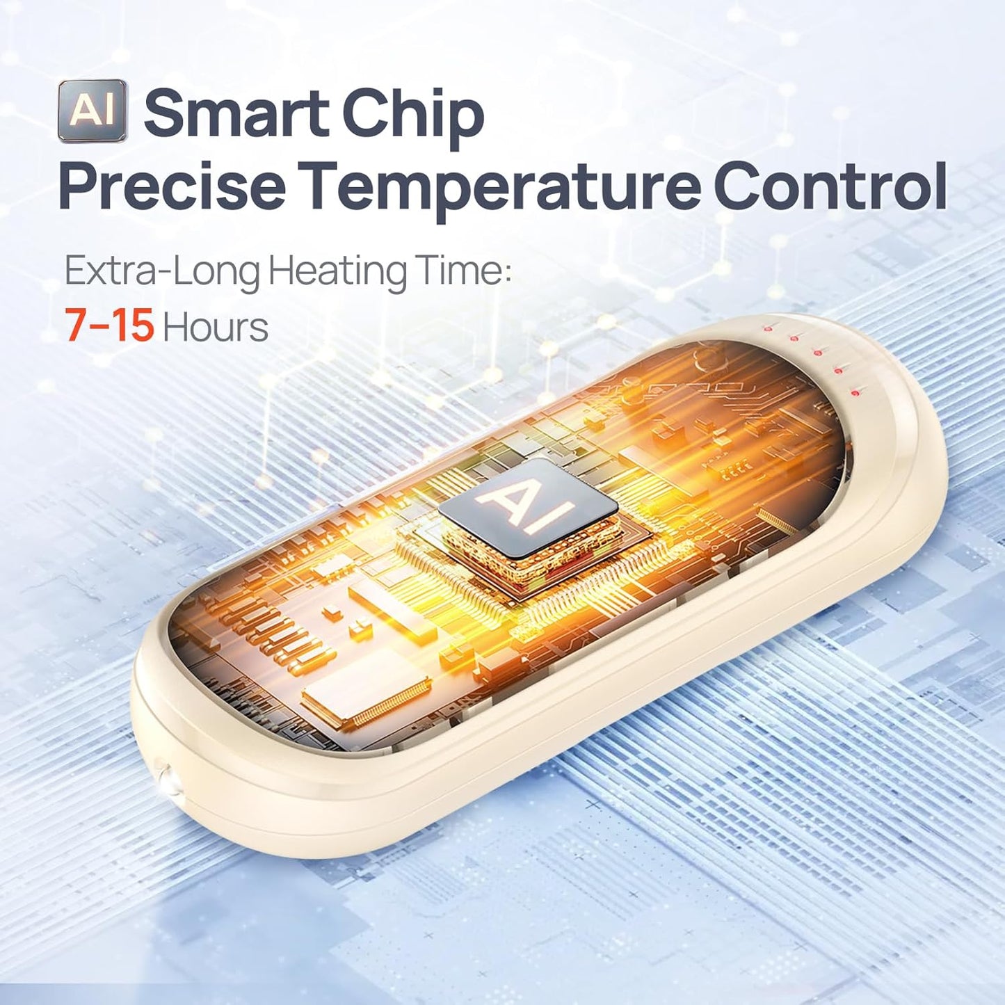 Rechargeable Hand Warmers 2 Pack, 6000mAh Electric Hand Warmer Rechargeable, 2 in 1 Portable Hand Warmers with AI Smart Chips, Outdoor, Hunting, Camping for Family for Christmas