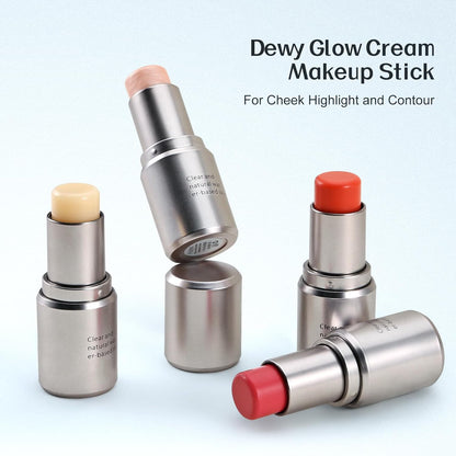 Boobeen Highlighter Makeup Stick, Cream Highlighter & Blush Stick, Face Contouring Illuminator, Natural Translucent Light Moisturizer Dewy Finish