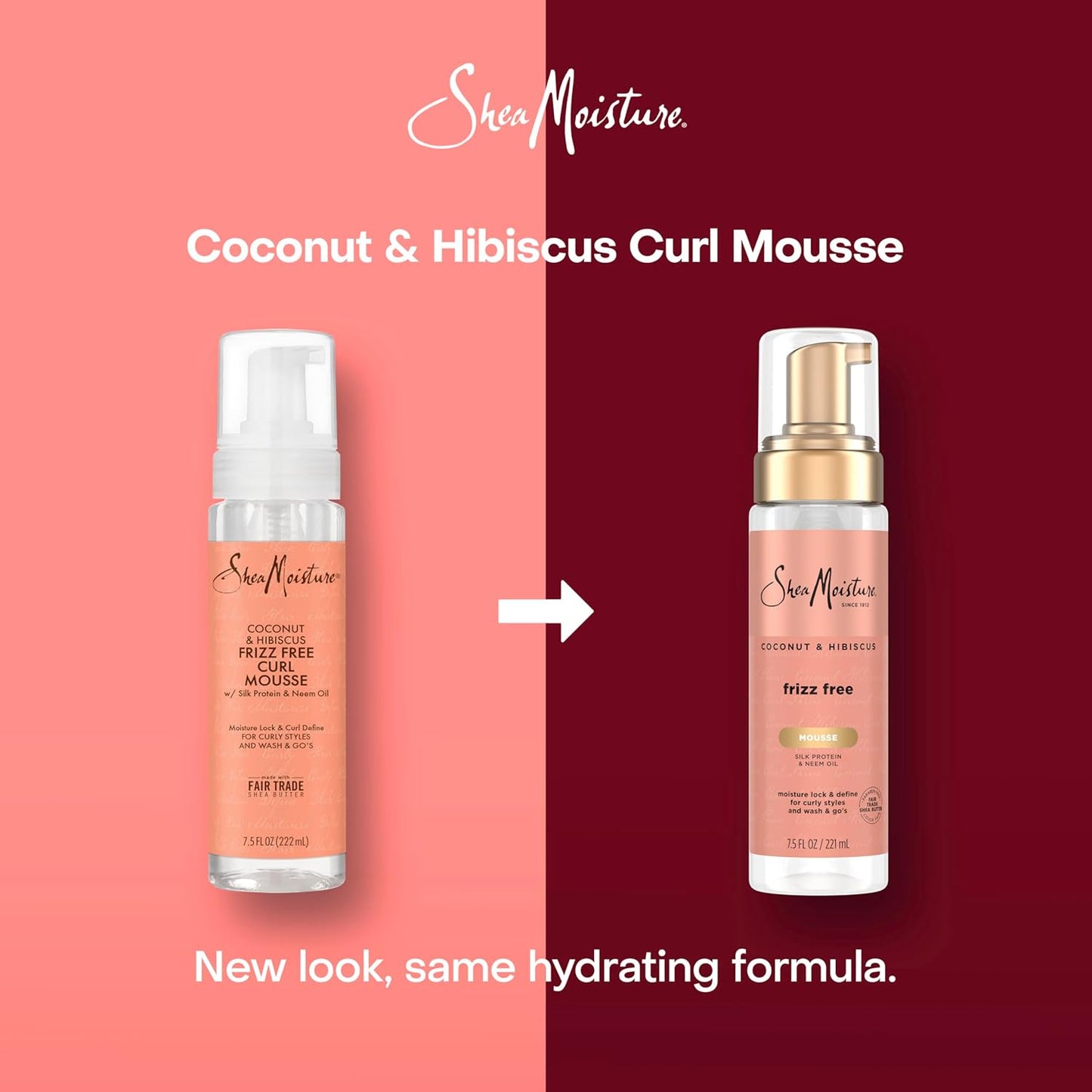Shea Moisture Curl Mousse Coconut and Hibiscus for Frizz Control Styling Mousse with Shea Butter 7.5 oz