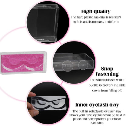 Rose Premium Lash Display Cases - 30 Pack Customizable False Eyelash Storage Containers, Protection