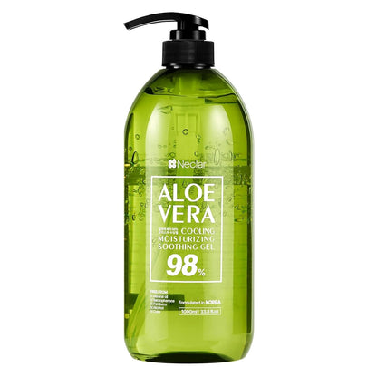 Aloe Vera Gel - for Sunburn Relief - Big 33.8oz / 1000ml - 98% Pure Aloe Vera - For Face, Skin and Hair - After Sun Care lotion - Sun Burn Moisturizer Cream (33.8 Fl oz)