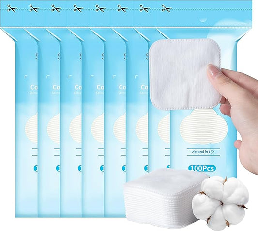 Shino natural square cotton pads,