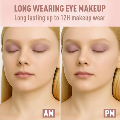 FV Long Lasting Cream Eyeshadow Stick, Waterproof & High Pigmented Eye Shadow Sticks Duo with Blending Brush, Crease-Proof & Natural Finish Eyeshadow Pencil, Rose Matte