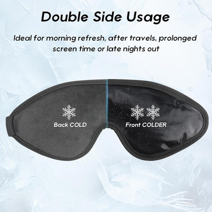 Cooling Eye Mask, Gel Eye Mask Cold Eye Ice Pack, Reusable Ice Mask, Cool Relaxation, No Freeze, Comfort Snug Fit, Cold Eye Compress for Home Spa, Office, Morning Refreshment, Black