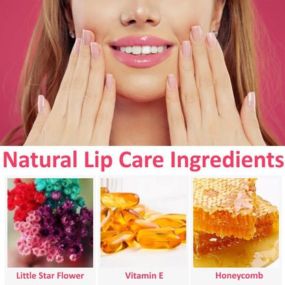 1 Pack Crystal Flower Jelly Lipstick,Magic Color Changing Lipstick,PH Clear Temperature Color Changing Lip Gloss,Lip Balm,Long Lasting Nourishing Moisturizing Lip Stick Set H02