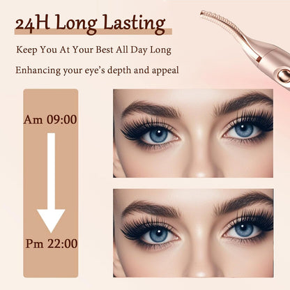 2 in 1 Heated Eyelash Curlers and Eyebrow Trimmer for Women, Electric Eyelash Curler with 2 Temperature Modes Anti-Burn USB Rechargeable Heated Eyelash Curler, Ideal Gift for Women XIN613