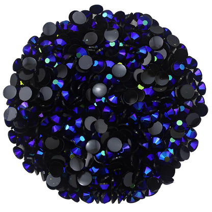 720 Pcs SS30 6mm Flatback Rhinestones for Nails Art Crafts Glitter Round Shine Gems AB Crystals DIY Clothes Shoes （Black-Bottom Sapphire AB）