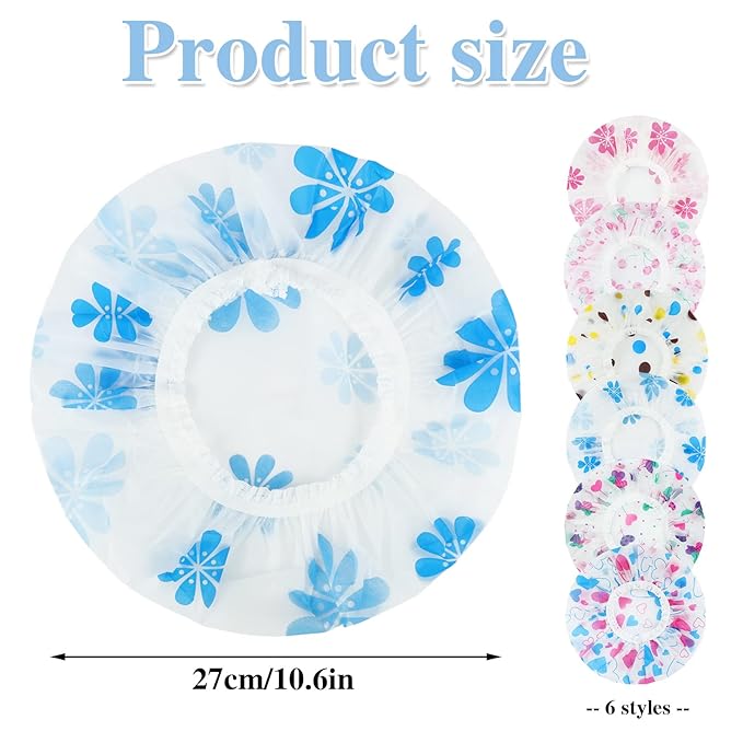 6 pcs shower caps, waterproof