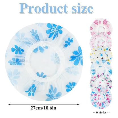 6 pcs shower caps, waterproof