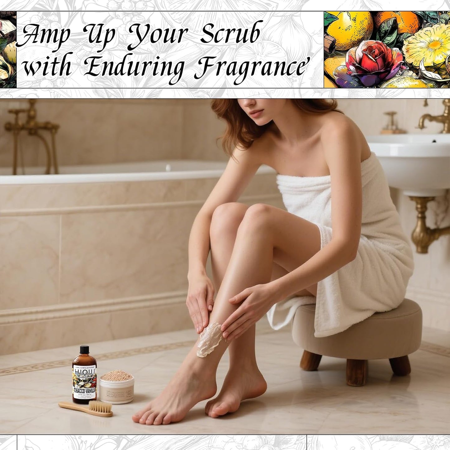 HIQILI Tobacco Vanilla Fragrance Oil for Diffuser, DIY Soap, Candle, Perfume Making, Long Lasting Rich & Spicy Scents - 5.07 Fl Oz