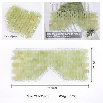 Jade Eye Mask, Facial Cooling Mask with 100% Real Jade for Hot & Cold Therapy to Reduce Wrinkles, Puffiness, Migraines, and Anti-Aging