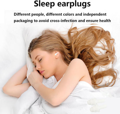 Earplugs for Sleeping Noise Cancelling, Reusable Ear Plugs– Super Soft, Silicone Ear Plug, for Sleeping 8 Pairs, Swimming, Snoring, Concerts, Work, Noisy Places (8 Colors)