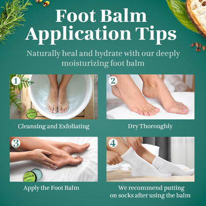 Pumice Valley Foot Balm Cream for Dry Cracked Heels and Feet - Natural Foot Moisturizer Balm for Calluses and Dry Feet Treatment - Rosemary Foot Lotion 3.5 Oz