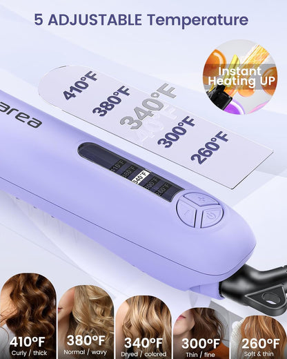 Ceramic Rotating Curling Iron, 3 in1 Self-Rotating Curler with Interchangeable Barrels (0.75" 1" 1.25") for Multiple Hairstyles, Fast Heat-Up Auto Curling Wand, Dual Voltage, Adjustable Temp