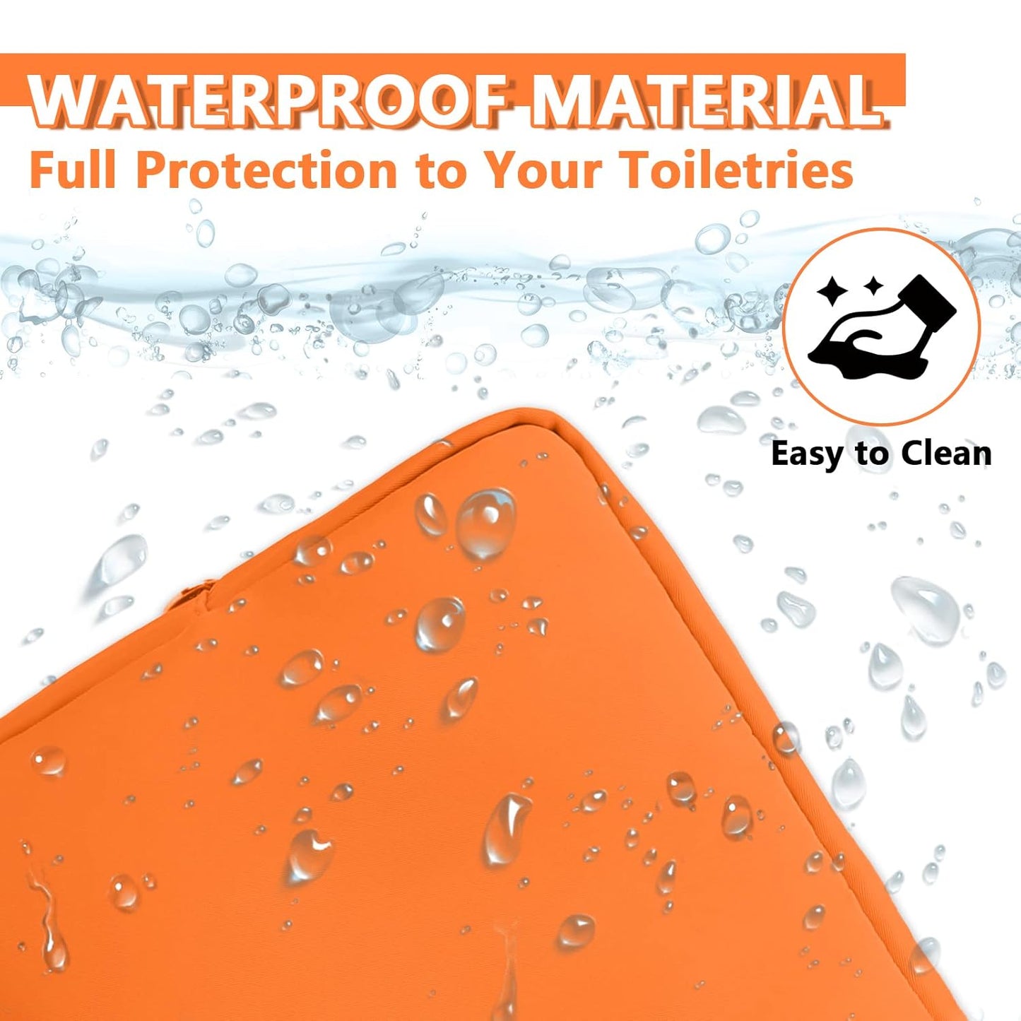 Large Makeup Bag Pouch,Nylon Women Travel Toiletry Storage Bag Preppy Cosmetic Bag for Girls,Big Makeup Organizer Bag Cute Zipper Pouch Skincare Bag for Sport Work Gift(Large-Peach)