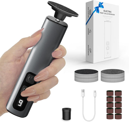 Electric Callus Remover for Feet,Professional Foot File Scraper with 9 Adjustable Speeds,Rechargeable Pedicure Tool with Replacement Sandpaper Discs for Dead Skin Calluses