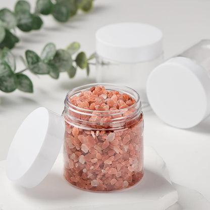 TUZAZO 48 Pack 2 Oz Small Plastic Container Jars with Lids and Labels BPA Free, Empty Round Clear Cosmetic Containers Plastic Slime Jars for Lotion, Cream, Ointments, Samples, Travel Storage (48)