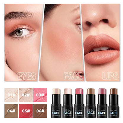 3Pcs Cream Contour Stick Makeup Kit,Create Face Contour,Highlighter Stick,Blush stick for Sculpt the Cheeks,Bronzer Contour Sticks,Waterproof and Long-lasting Contour makeup set,Non-greasy（02#05#06#）