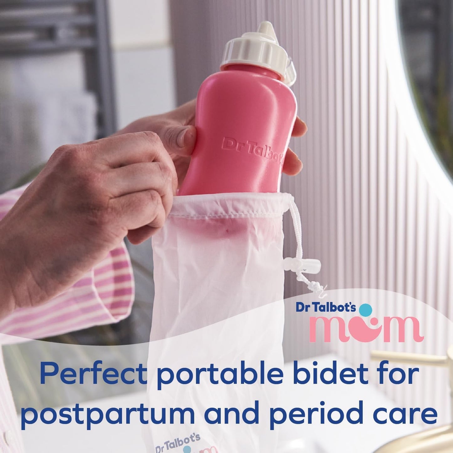 Dr. Talbot's Mom Postpartum Peri Bottle with Carry Bag - (2 Pack) 12.2 fl oz - Silicone Perineal Spray Bottle for Mothers