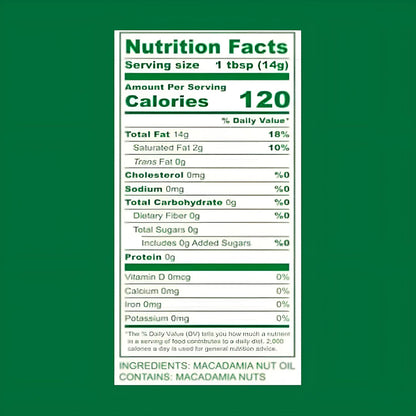 Jindilli Farms Macadamia Nut Cooking Oil- Australian Pure Cold Pressed Oil, Unrefined, Natural, High Smoke Point for Frying, Non GMO, Vegan, Keto Friendly and Gluten Free (16.9 fl oz)