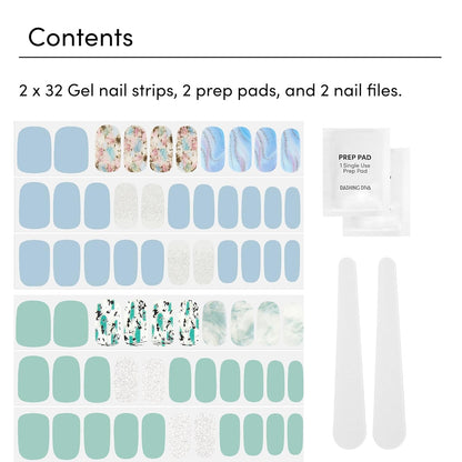 Dashing Diva Gloss Nail Strips Bundle - The Quartz Collection- Spiritual Journey & Desert Quartz - UV Free, Chip Resistant, Long Lasting Gel Stickers - Contains 2 Sets
