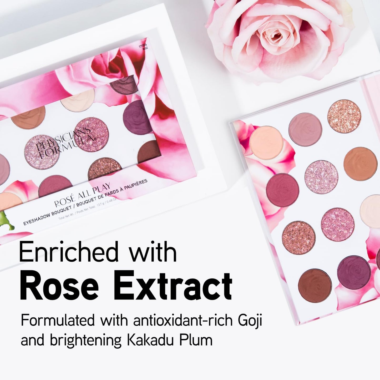 Physicians Formula Eyeshadow Bouquet, 12-Shade Palette with Shimmer, Matte & Satin Finishes, Enriched with Rose Extract – Rose All Play