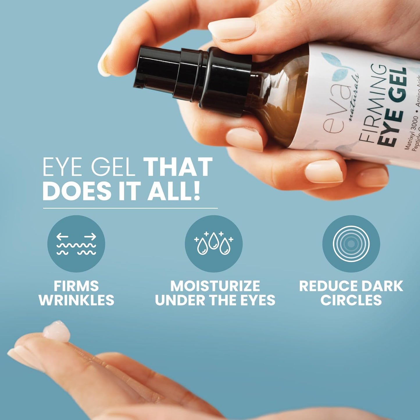 Anti-Aging Eye Gel - Luxurious Hydrating Under Eye Cream For Dark Circles and Puffiness, Bags, Crows Feet, Wrinkles - With Hyaluronic Acid & Skin-Firming Peptides Eye Serum (2 oz.)