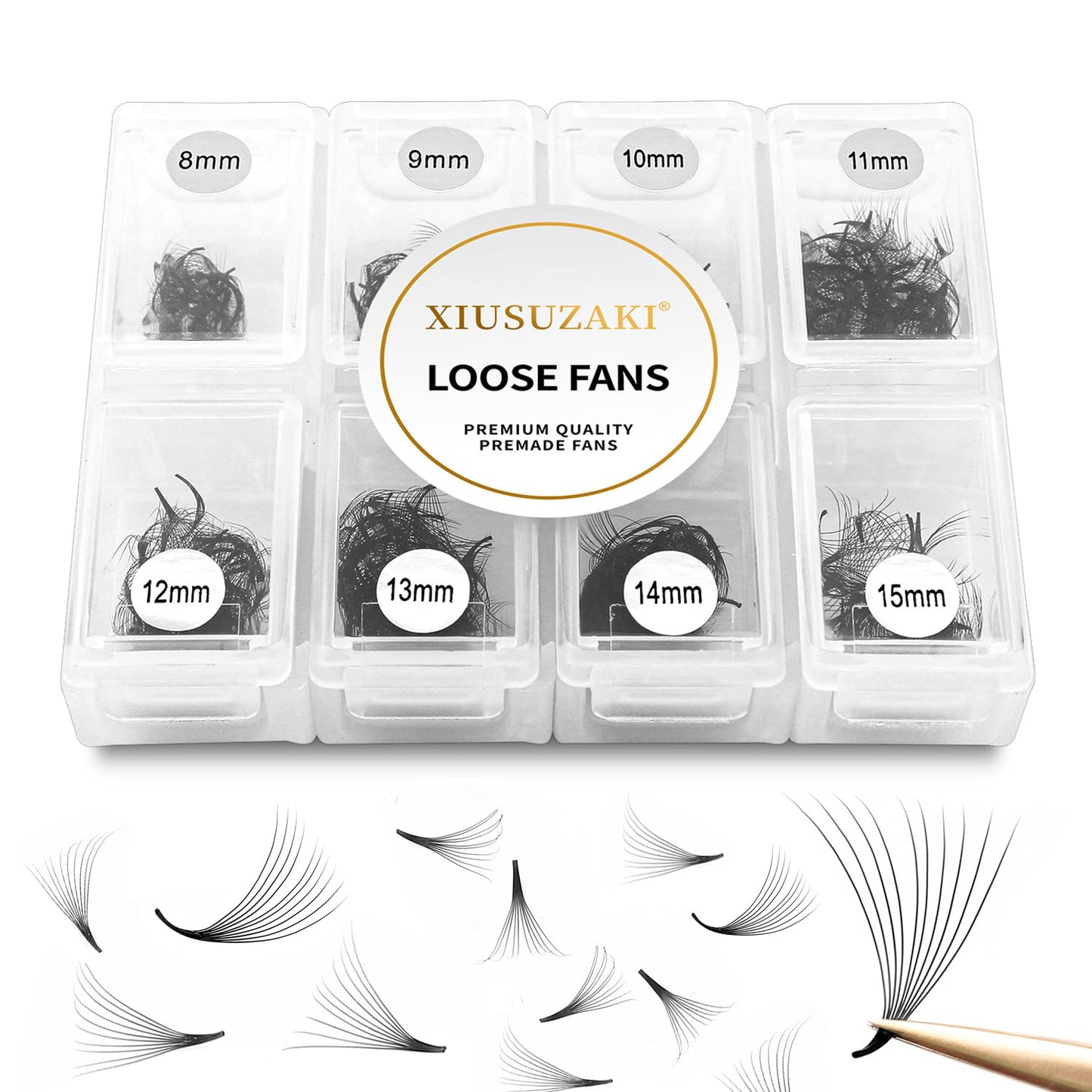 Premade Fans Eyelash Extensions 600 Fans 10D Volume Lash Extensions 0.05 Thickness Eyelash Extension D Curl Premade Lash Fans Mix 8-15mm Fluffy Soft Handmade Loose Fan(600Fans-10D-0.05-D,8-15mm)