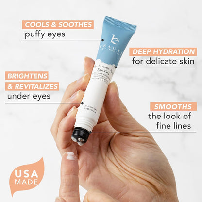 Eye Cream - USA Made with Natural & Organic Ingredients, Cooling Eye Gel & Under Eye Brightener, Dark Circles Under Eye Treatment with Hyaluronic Acid & Glycerin, Reduces Puffiness & Under Eye Bags