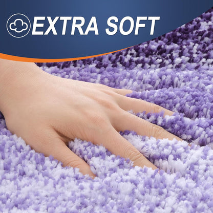 OLANLY Bathroom Rugs Mat 24x16, Extra Soft Absorbent Microfiber Bath Rugs, Rubber Backing, Quick Dry, Machine Washable Bath Mats for Bathroom Floor, Tub and Shower, Home Decor Accessories, Violet