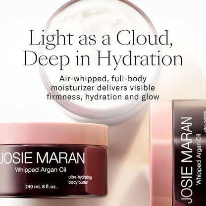 Josie Maran Cali Glow Collection Body & Skincare Set - Includes EveryBODY Wash Now! Moisture Mousse Cleanser, Whipped Argan Oil Face & Body Butter & Pineapple Enzyme Pore Clearing Cleanser (4 Count)