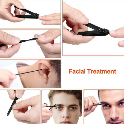 Manicure Set Pedicure Kit Womens Nail Clippers Set 32 in 1 Professional Grooming Care Tools Nail Kit Including Facial, Fingernails and Toenails Care with Travel Case Women (Red_7 Pieces)