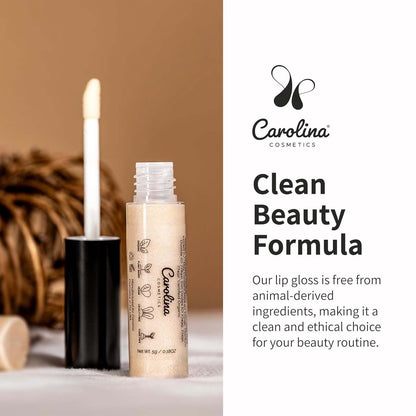 Plant-Based Non-Sticky Lip Gloss (Wifey) - Hydrating & Nourishing - Sunflower Seed Oil, Cacao & Grape Seed Oil - Gluten-Free, Vegan, Non-GMO, Paraben-Free - 5g/0.18oz